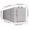 3147445 vidaXL Abri de jardin Gris clair 192x772x223 cm Acier galvanisé