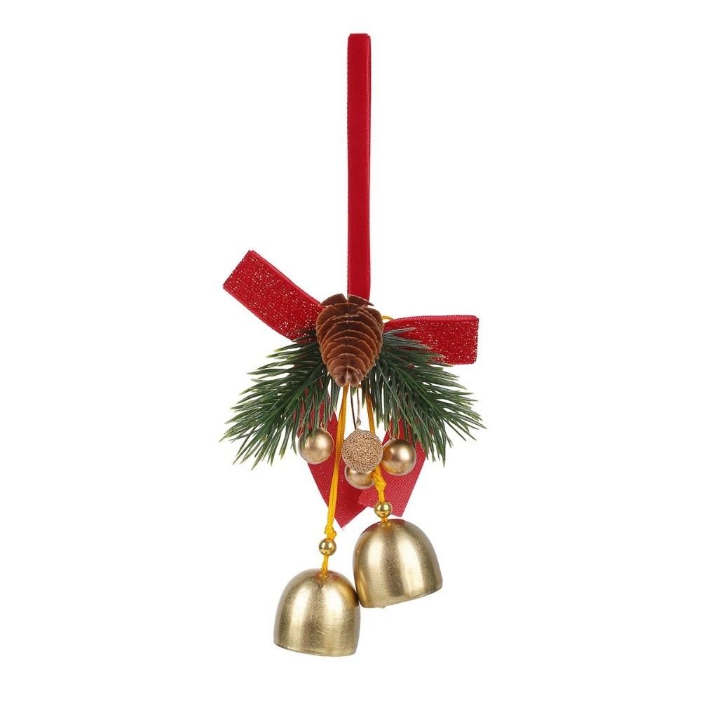 Golden Golden Bell Pendant Pine Cone Xmas Tree Decorations Christmas Bell Ornaments Tree Decor