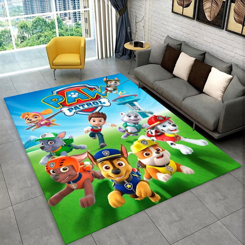 Cartoon P-Patrol Cute Dog Carpet Rug for Playroom Bedroom Living Room Sofa Home Decor,kid Game Area Rug Non-slip Floor Mat
