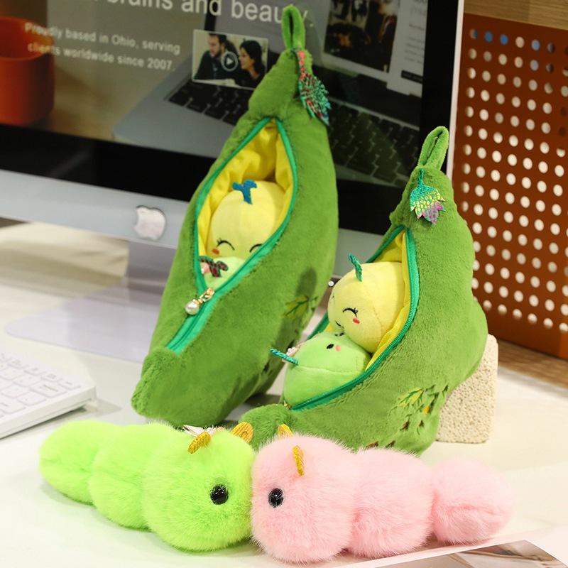 Creative Simulation Edamame Throw Pillow Plush Toy Edamame Baby Doll Children Soothing Rag Doll Girl Birthday Gift