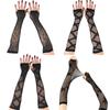 Star Fishnet Long Mesh Gloves Performance Dance Fingeless Gloves  Halloween Costume