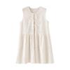 Chuyu Women's Cotton Embroidered Sleeveless Ruffle Blouse