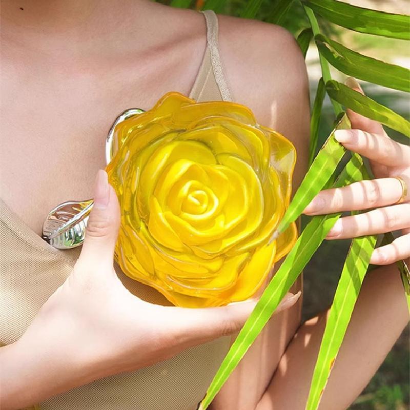 

Luxury Designer Acrylic Solid Rose Flower Clutch Purse For Wedding Party Women s Handbag Fashion Evening Bag Crossbody Bag