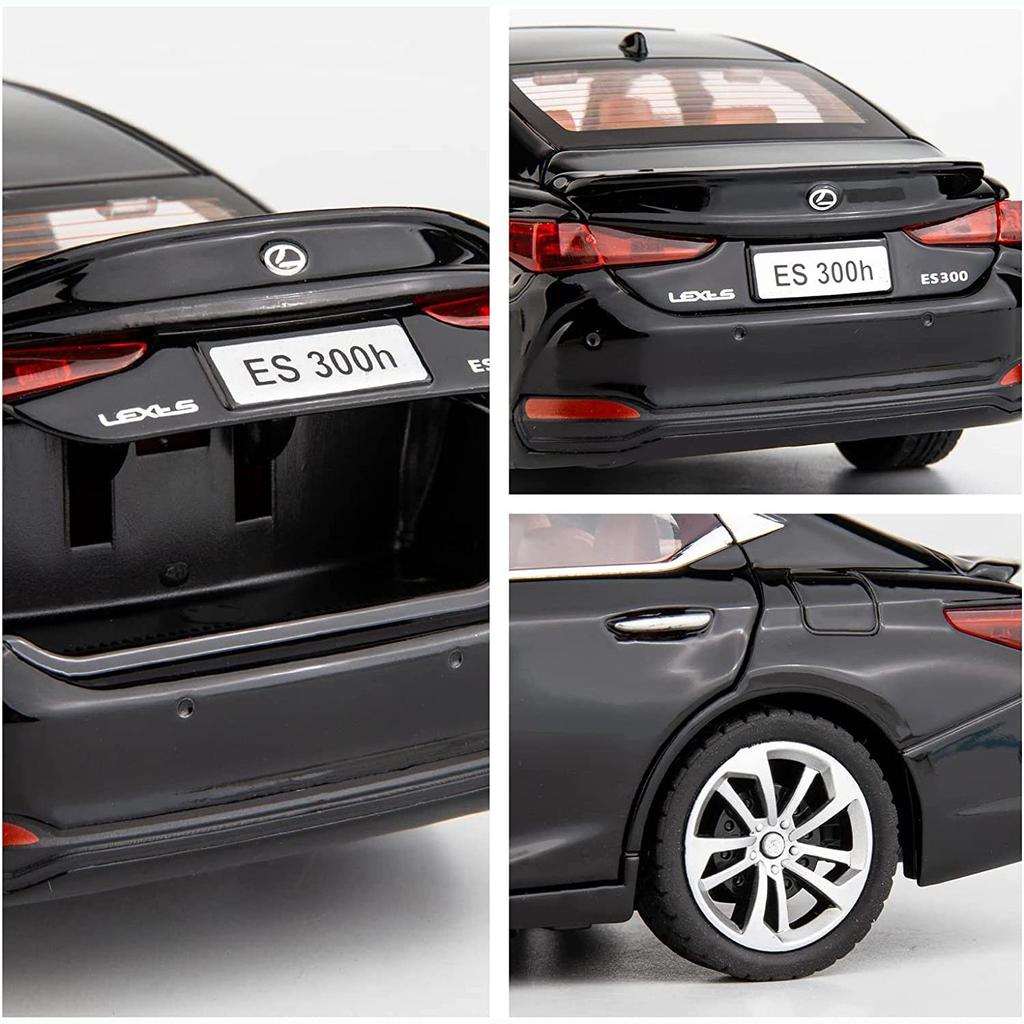 Model Car 1/24 Scale ES300 Alloy Diecast Collectible Toy Car with Light and Sound Toy Vehicle Door Can Be Opened