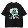 T-shirt Streetwear con Grafica Divertente di Cane T-shirt di Cotone Top T-shirt Unisex Estiva Maniche Corte