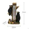 Thermometer Resin Statue Easy Read Sturdy Bears On Tree Animal Figurine Garden Sculpture for Indoor