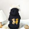 1pc Pet Hoodie Polyester Two Liones Hoodie Printed Suitable for Small and Medium Dog Breeds