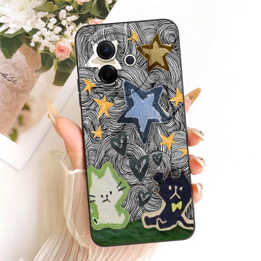

For Vivo Y39 y300i 5G Phone Case Cute Rabbit Liquid Soft Silicone Bumber Shell For VivoY300i V2444A Capa Y 39 5G Back Cover Vivo Y39 5G