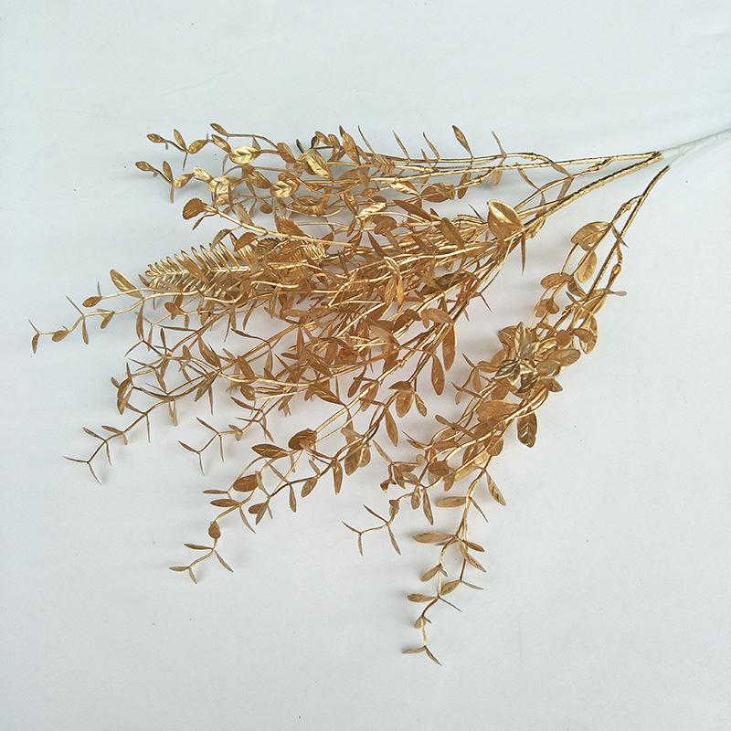 New Gold Simulation Plant Fake Bouquet Room Decoration Flower Arrangement Scattered Tail Sunflower Mulberry Leaf Persian Willow