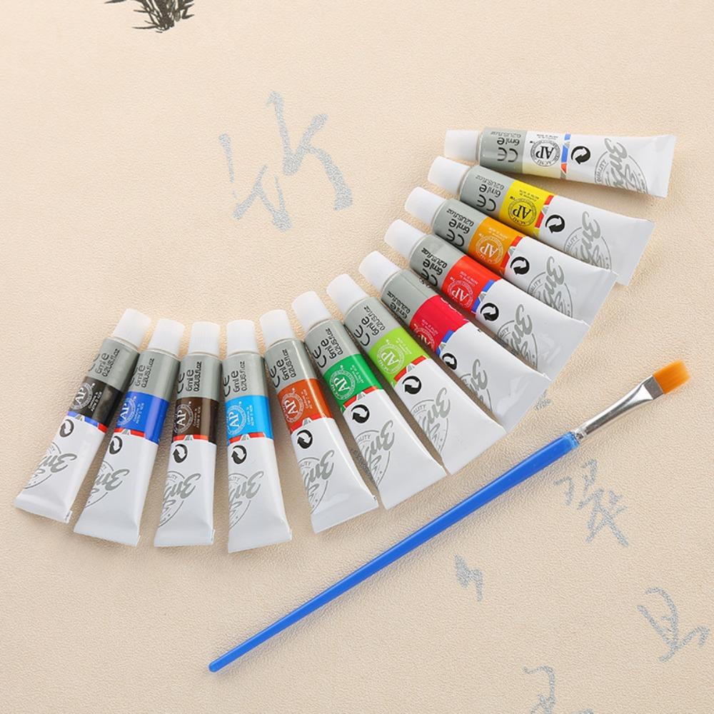 Colorful 12 Colors Acrylic Paint Color Set Watercolor Pigment Ceramic Stone Wall Craft Paints