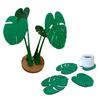 Set di 4 sottobicchieri stampati in 3D con motivo a foglia di Monstera, base magnetica, decorazione per la casa, sottobicchieri per bevande a forma di foglia verde.
