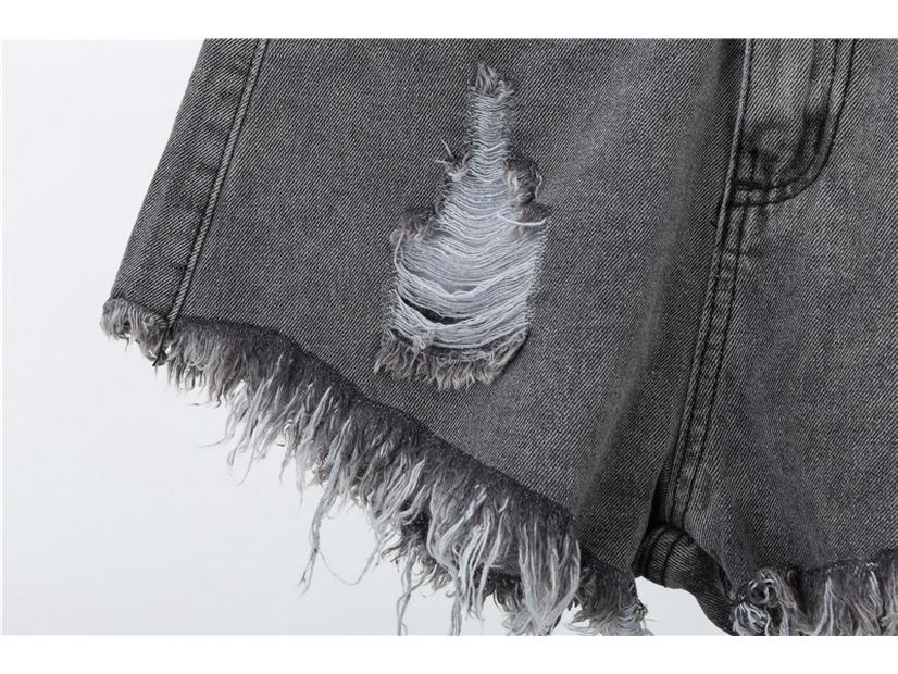 Summer Korean Style High-Waisted Ripped Wide-Leg Denim Shorts for Women - Plus Size, Slimming A-Line Hot Pants