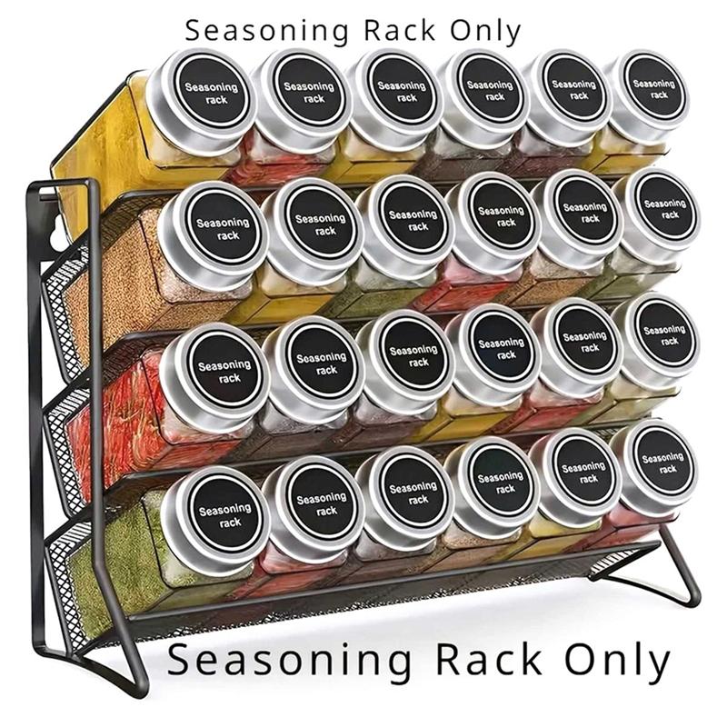 Kitchen Countertop Storage Rack-4 Layer Metal For Spices, Durable Brushed Finish For Spice Jar Holds