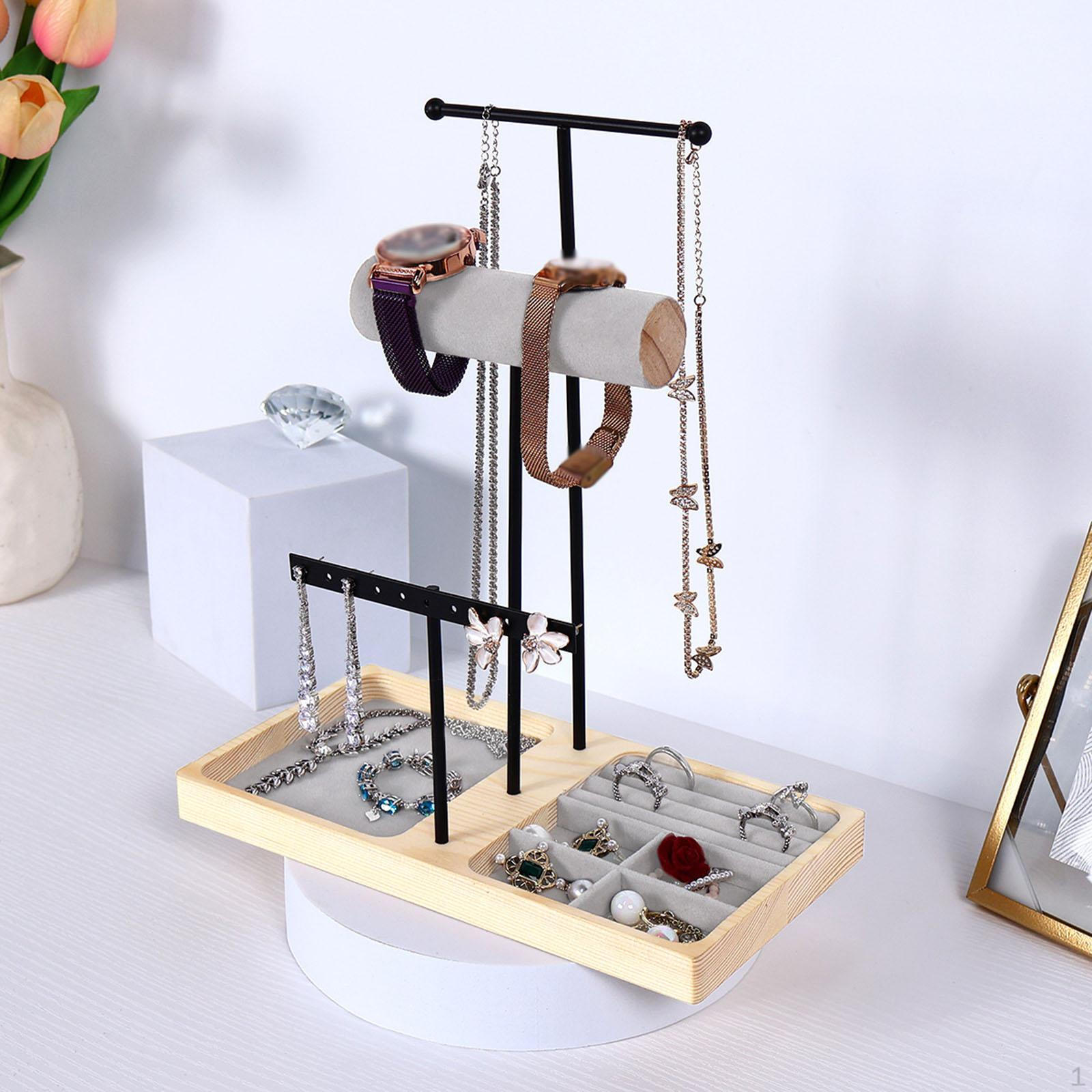 

Accessory Display Stand for Jewelry with Tray Women чорний
