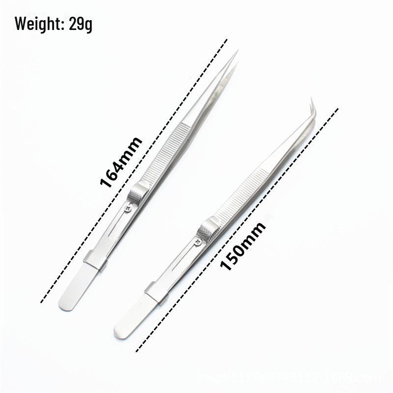 Stainless Steel Tweezers: Thickened Elbow for Eyelash, Bird's Nest, Gardening, Hair, and Telecom Repair.