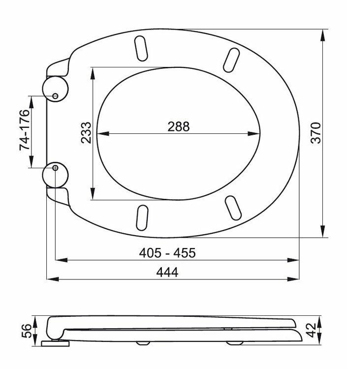 White Dp Hinges for Toilet Seat Soft Close Detachable