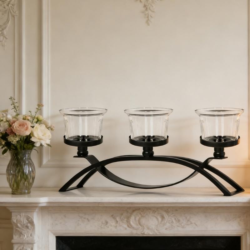 Candlestick Holders Iron Metal Taper Candle Holders Decorative Candle Stands 3 Arm Candelabra for Home Decorations