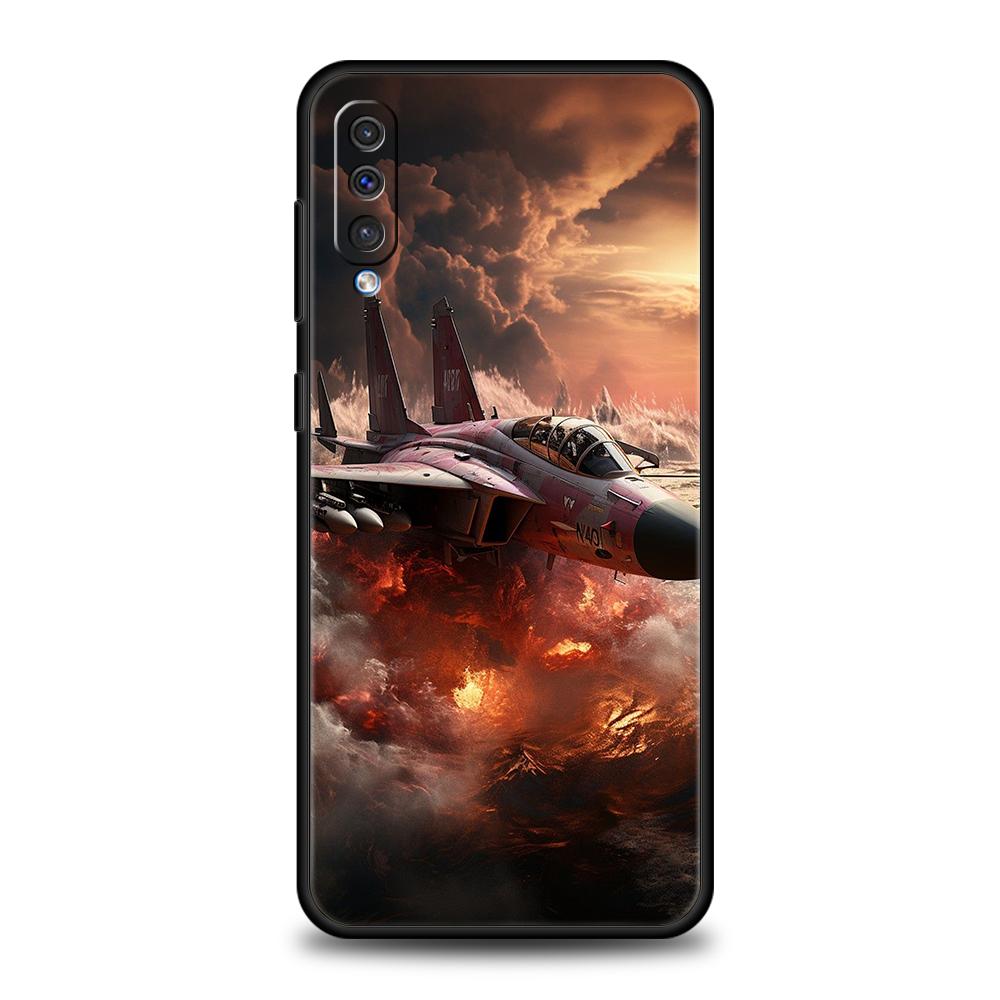 Fighter Plane Phone Case for Samsung Galaxy A56 A36 A26 A16 A06 A54 A34 A24 A12 A14 A20 A22 A52 5G Soft TPU Shell Fundas Capas