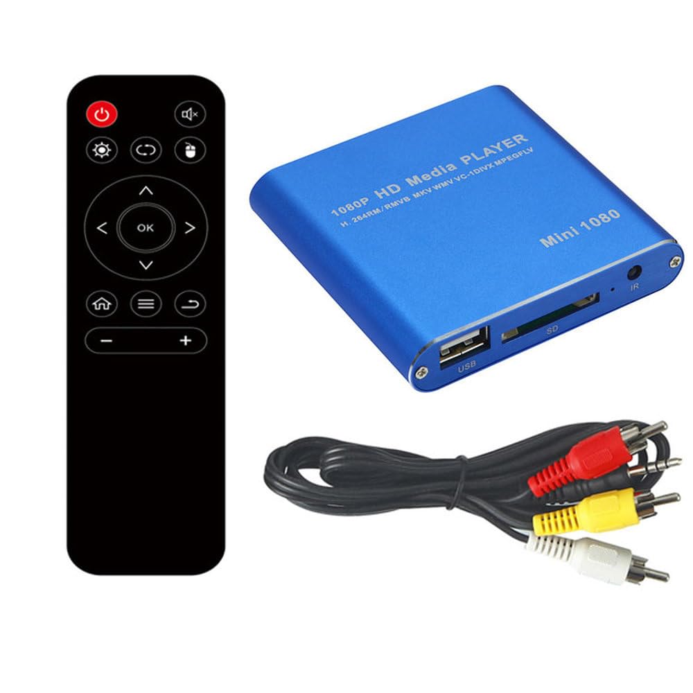 Tragbarer Mediaplayer Japanisch Englisch 1080p kompatibel HDMI-Ausgang SD USB [Einfache Verbindung] Ultrakompakt multifunktional Handflächengroß MI-MINIMEDIA