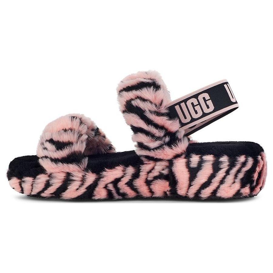 (WMNS) UGG Oh Yeah One-Strap Sandals Black Pink Women s 1129252-PSLP EU 37