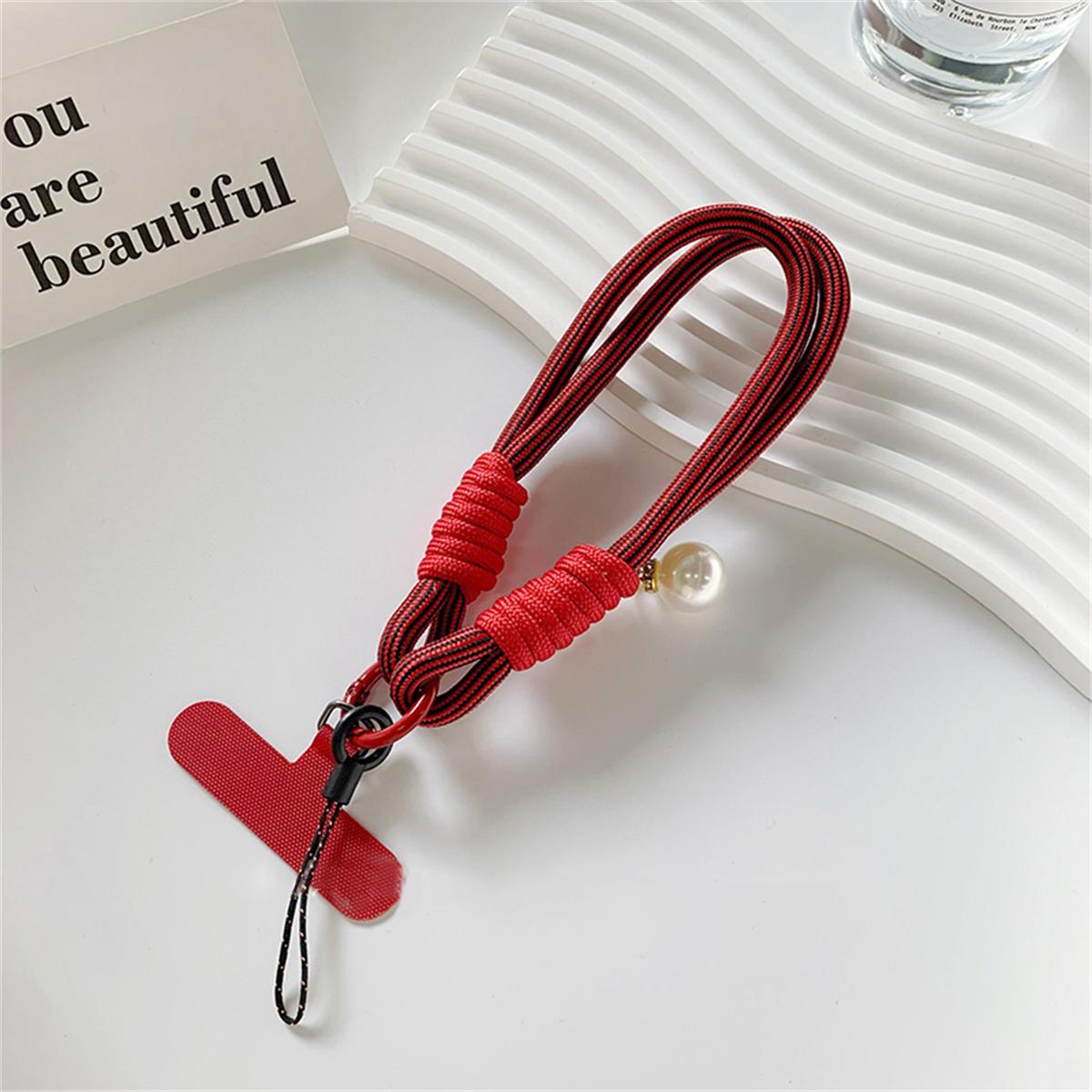 

Жемчужный ремешок для мобильного телефона, подвесное украшение, которое можно носить с собой, скрученная веревка, антипотеря, подвеска, модный, прочный, на запястье, короткие ремешки