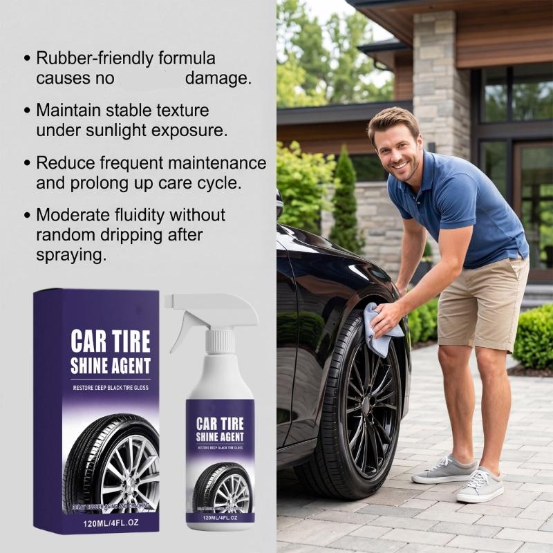 Long Lasting Tire Dressing Sprayed with Water Based Formula Quick Dry High Gloss UVB Protection for Car Motorcycle Tires