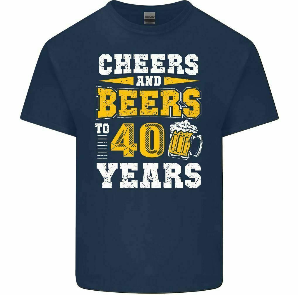 40th Birthday TShirt 1982 Unisexs Funny CHEERS  BEERS to 40 Year Old Alcohol Top