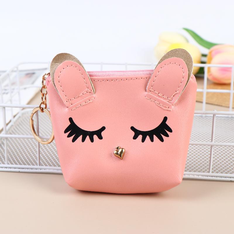 Mini Cute Cat Wallet Keychain Cartoon Lipstick Bag Fashion Earphone Keys Storage Bags Zipper Coin Purse Pendant Girls Gift