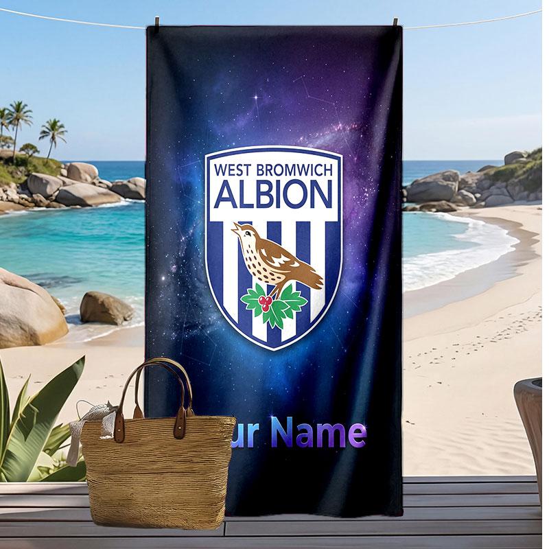West Bromwich Albion FC Personalisier Handtuch mit Aufdruck Fußball Logo Unterstützung Benutzerdefinierter Name Text Absorptionsfähiges Handtuch Für Sport Reisen Besonderes Geschenk