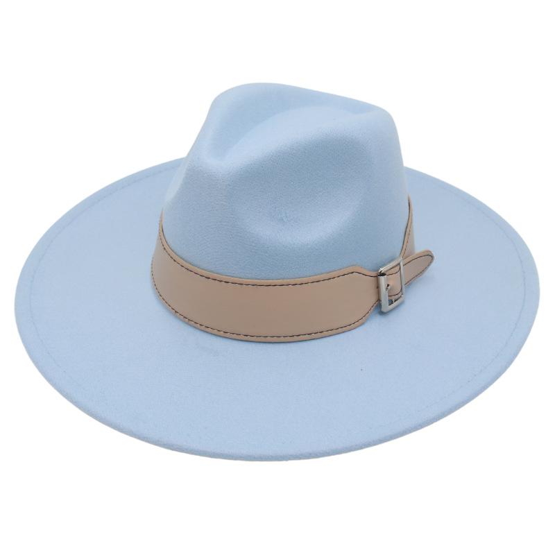 Men'S And Women'S Enlarged Brim, Wide Belt Buckle Top Hat, Jazz Hat, Trendy Hat