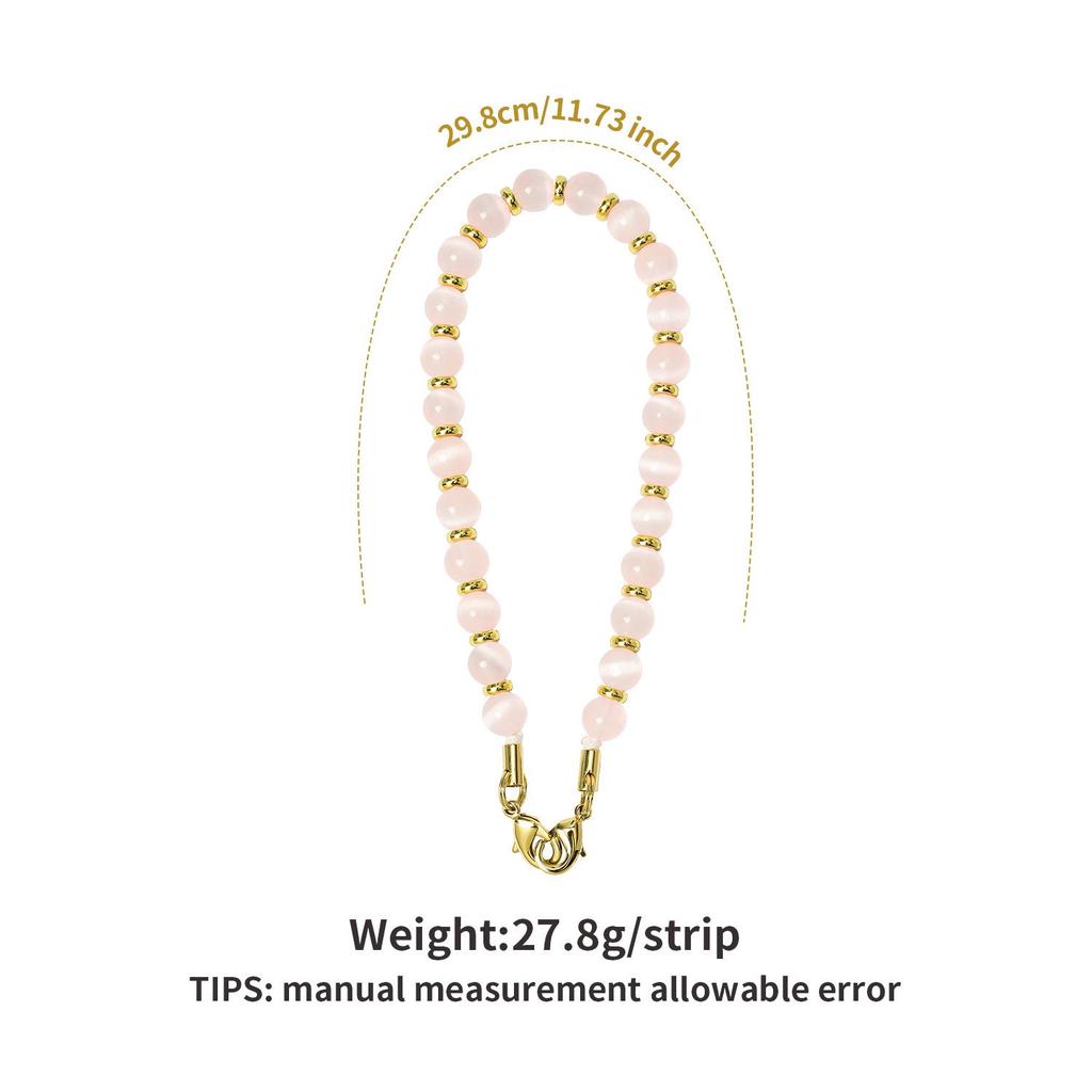 High-End Men's & Women's Fashion Cat's Eye Stone Beaded Phone Chain Lanyard