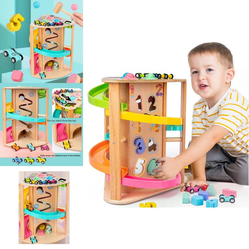 Wooden Multifunction Rotating Slide Car Toy For Baby Educational Play And Diy Fun