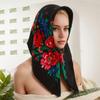 Russian Ethnic Flower Print Headscarf for Women Fashionable and Comfortable Polyester Bandanas Headwrap for Winter Wear