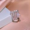 Geometric Line Wrapped Zircon Ring Full Diamond Combination Ring Accessories