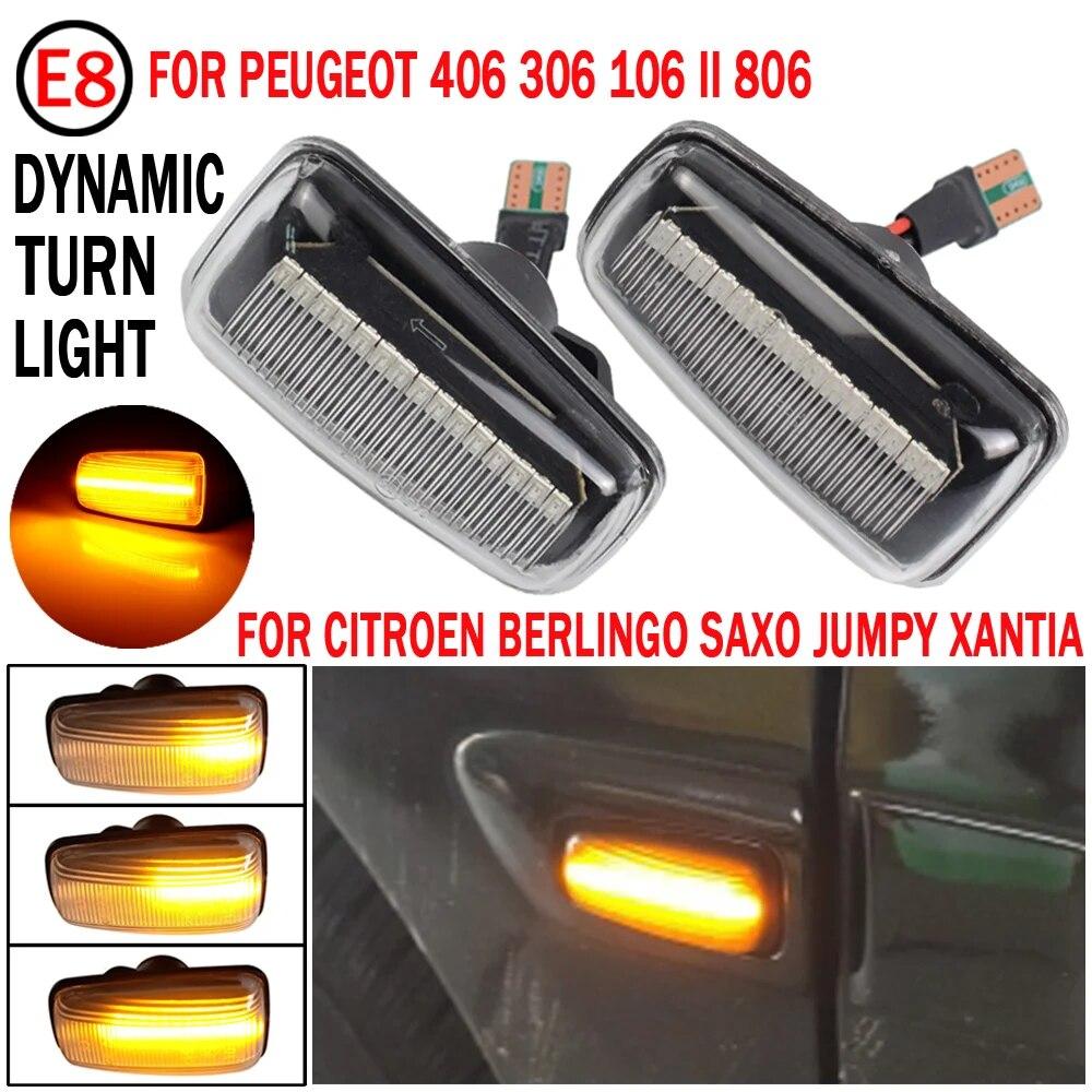 Flashing Car Turn Signal Lamps Side Marker Lights Lateral LED For Peugeot 306 106 406 806 Citroen XM ZX Break Xsara Xantia Fiat
