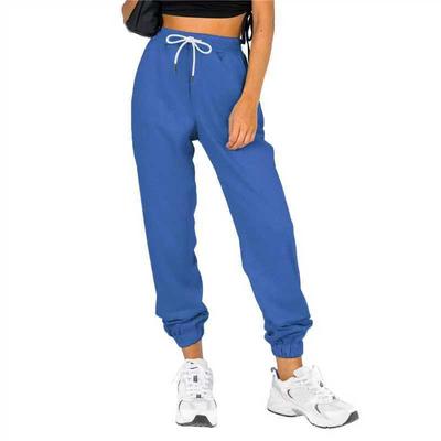 Women's Solid Color High-waisted Sports and Casual Sweatshirt Pants