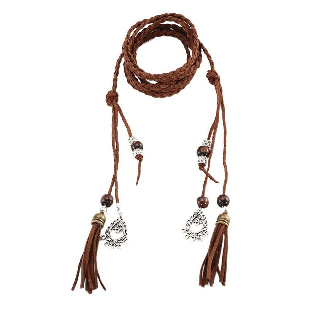 Chinese Style Knot Decorated Waistband Braided Belt Waist Chain Tassles Belts Waist Rope
