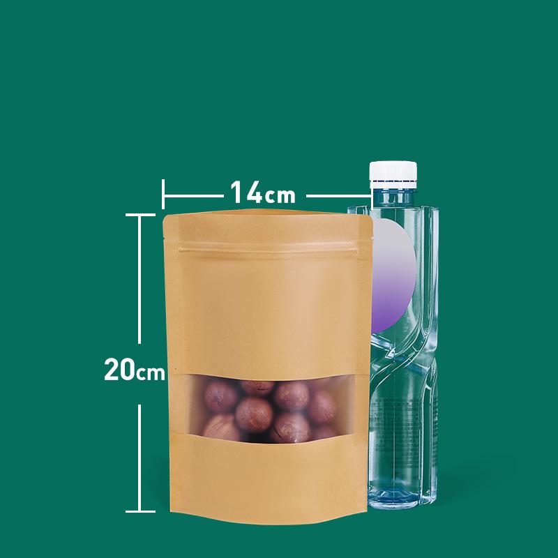 Self-Standing Kraft Ziplock Bag for Tea and Nuts Packaging