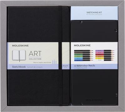 Caderno Moleskine Coleção Arte Kit de Desenho - Caderno de Esboço Grande + Conjunto de Lápis de Aquarela, BUNDARTCOLA