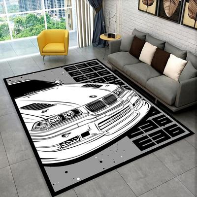 Covor 3D E36 Mașină de curse Motocicletă pentru Decor Living Dormitor, Copii Joacă Decor Non-alunecare pentru Canapea Preș Cadou