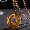 Retro Amber Pendant Necklace For Men And Women Long Pendant Sweater Chain Mother's Day Gift  Retro Amber Necklace