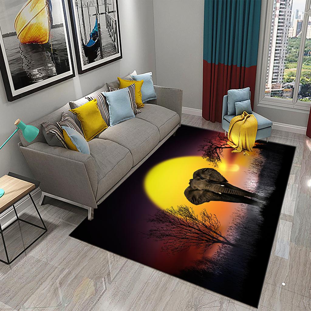 Family Bedroom Living Room Floor Mat Bathroom Kitchen Non-slip Rug Dream Elephant Rug Magic Animal Rug