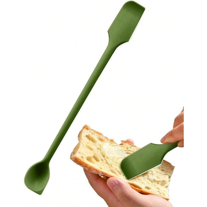 Flexible Silicone Scraper Spatula - Multi-Purpose Baking Tool for Mixing  Spreading зелёный