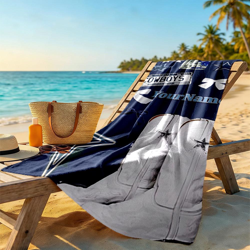 Dallas Customized Name Beach Towel Quick-Dry Soft Microfiber Ideal for Travel Outdoor Swim Pool Yoga Surf Camping Hiking Gym Gift Holiday