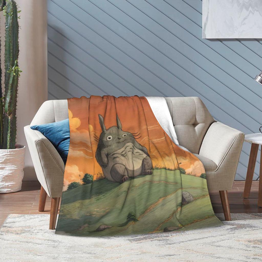 Super Soft Susuwataris Anime Movie TTotoroes Throw Blanket Premium Fleece Flannel Bed Blanket Cozy Plush Blankets All Season