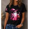Fashion Women Retro Creative Ghost Print T Shirt Funny Casual O-neck Short Sleeves T-shirt Summer Female Tee Shirt Halloween Limited Edition