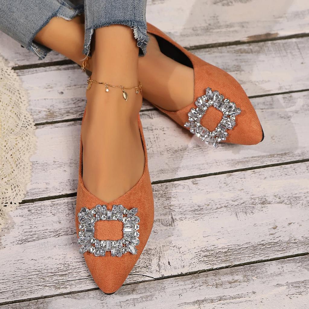 Fashion Autumn Women's Pumps Pionted Toe Low Heel Shoes for Women Outdoor Dress Slip On Shoes Platform Fashion Anti-slip Bling Loafers