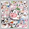 50 Cartoon Cow Stickers for DIY: Personalize Scooters, Luggage, Motorcycles, Refrigerators, and Cars
