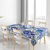 Nowoczesny Niebiesko-Biały Ceramiczny Nadruk Obrus Domowy Dekor Prostokątna Dekoracja Jadalni 150X240Cm -