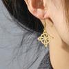 Witch 'S Knot Drop Earrings Brighid Heart Cross Celtics Knot Hollow Dangle Earrings Gift For Women Golden Stainless Steel Jewelry